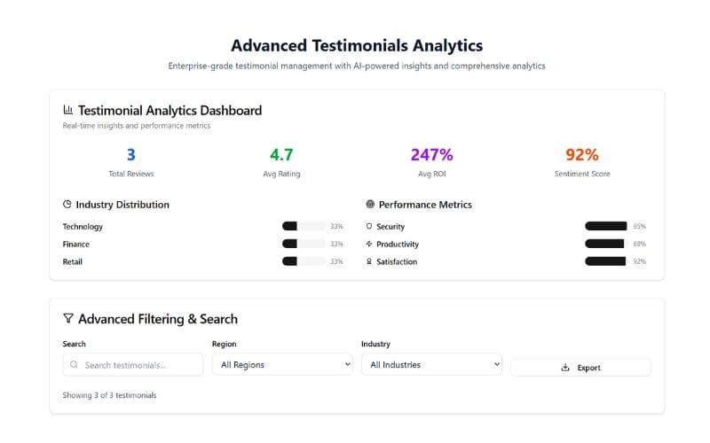 Advanced Testimonials