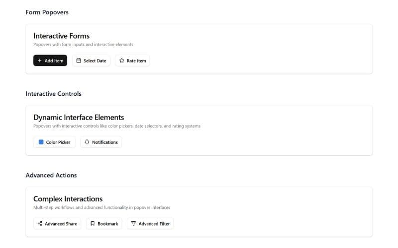Interactive Popovers