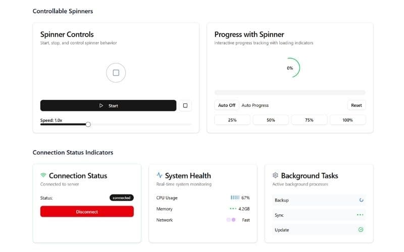Interactive Spinner Loaders