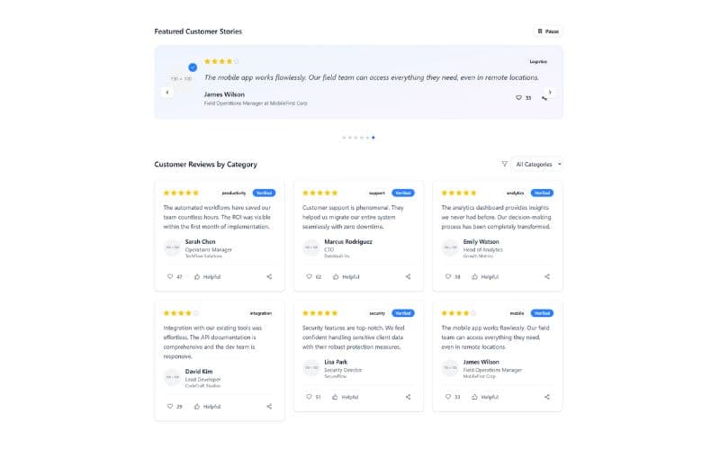 Interactive Testimonials